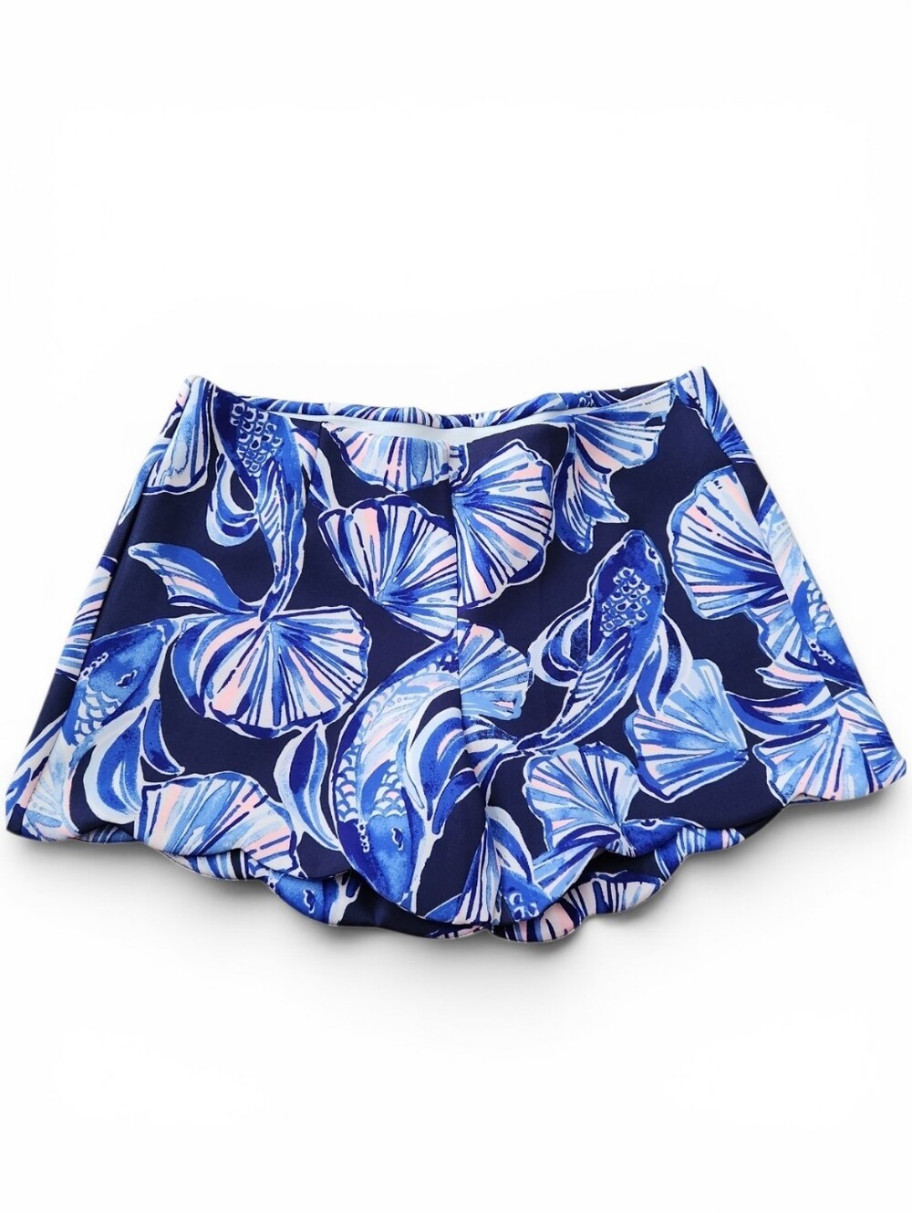 Lilly Pulitzer Women's Scallop Hem Mid-Rise Stretchy Summer Shorts Blue Size XS - Picture 3 of 12